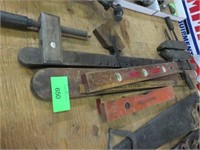 (6) VINTAGE LEVELS AND CLAMPS - (6) PIECES