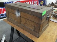 VINTAGE WOOD TOOL CHEST - 34 1/2" WIDE X 17 1/2"