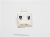 10KT White Gold Iolite Violet Round Cut Stud