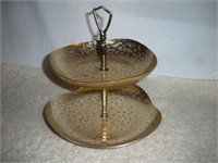 Two Tiered Candy Dish MoirŽ Design 10x 9.25 x 8