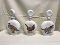 Set of 3 Collectible Field of Birds Decanters