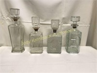 4 glass whiskey or wine decanters