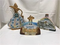 Set of 3 Collectable  Jim Beam Decanters