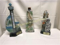 Set of 3 Collectible  Jim Beam Decanters