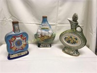 Set of 3 Collectible  Jim Beam Decanters
