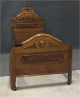 Carved Oak Twin Bed