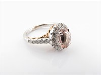 18K Morganite and Diamond Ring