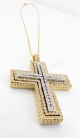 14K Diamond Cross Pendant, Chain