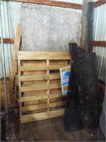 Rubber mat for truck bed, (2) Pallets, scrap