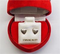 Sterling Silver Heart Shaped Earrings