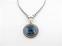 David Yurman Cerise Blue Topaz, Diamond Pendant