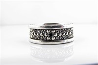 David Yurman Gent's Silver, Black Diamond Ring