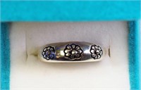Sterling Silver Toe Ring With Flower Design