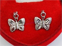 Sterling Silver Butterfly Pendant Earrings