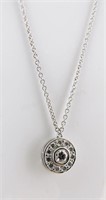 Platinum Tiffany & Co. Diamond Halo Pendant, Chain
