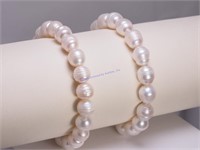 Pair Of Freshwater Pearl Flexible Bracelets