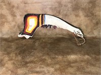 Hand-painted African Jaw Bone Club
