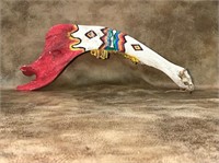 Hand-painted African Jaw Bone Club
