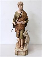 Royal Dux porcelain Shepard figure 67cm Ht