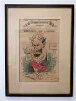Antique framed French book plate