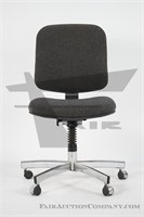Grey upholstered desk chair