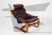 Scanform Leather and Bentwood Armchair