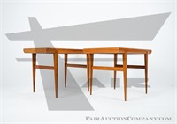 A pair of Danish teak side tables