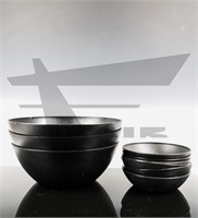 A set of small and large Swedish plastic bowls