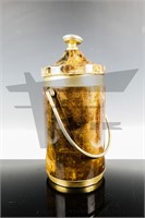 Vintage Aldo Tura goatskin and brass ice bucket