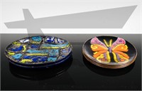 A set of small enamel dishes