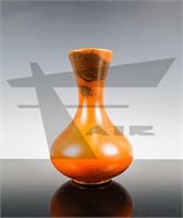 Orange glazed pottery vase