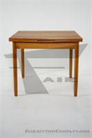 Square Danish teak table with pullout leaves