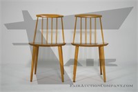 A pair of Folke Palsson j77 chairs for FDB
