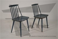 Pair of Blue Folke Palsson j77 Chairs for FDB