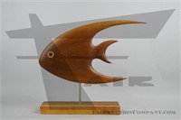 Decorative wooden fish- Signed