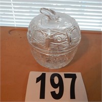 APPLE SHAPED GLASS BOX 4.5 IN
