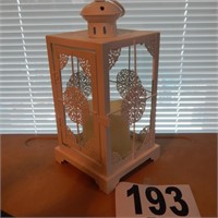 GLASS AND METAL CANDLE LANTERN 11 IN