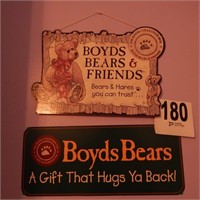 TWO BOYDS BEARS SIGNS 19 X 8 IN AND 16 X 12 IN
