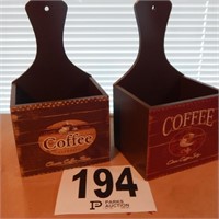 TWO COFFEE  UTENSIL HOLDERS