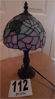 SMALL STAIN GLASS LAMP 14 IN