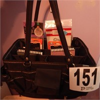 CRAFTING TOTE WITH ASSORTED SUPPLIES
