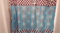 SNOWMAN SHOWER CURTAIN WITH ELEVEN HOOKS