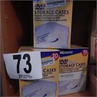 THREE TEN PACK BOXES OF DVD CLEAR STORAGE CASES
