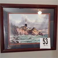FRAMED MATTED LIGHTHOUSE PRINT 18.5 X 22 IN