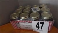 12 PACK ONE PINT MASON JARS (STILL IN PACKAGE)