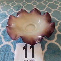 ART GLASS CANDLE HOLDER 10 IN