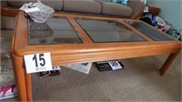 COFFEE TABLE WITH BEVEL GLASS TOP 50X24X16