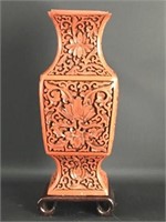 Carved Cinnabar Vase