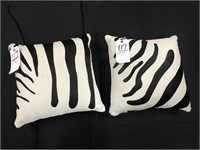 2 Cowhide Pillows (Zebra Print)