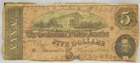 1864 Confederate Five Dollar Bill